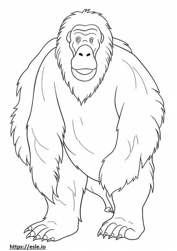 Bornean Orangutan cartoon coloring page