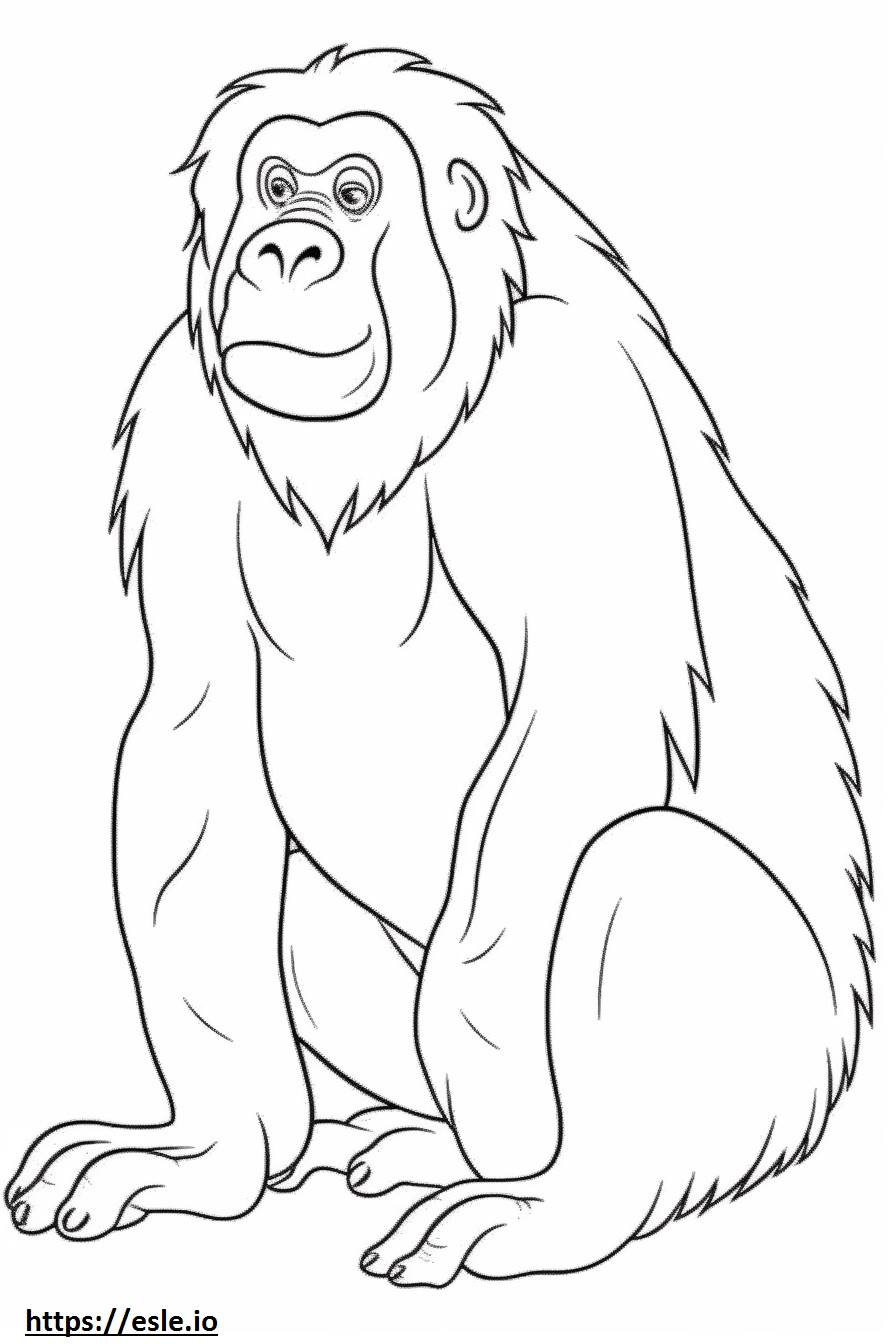 Dibujos animados de orangután de Borneo para colorear e imprimir