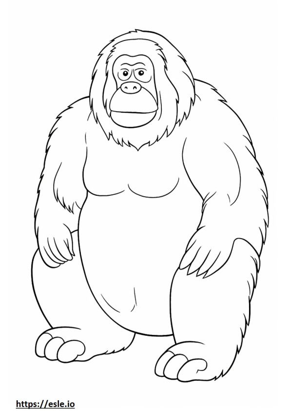 Bornean Orangutan cartoon coloring page