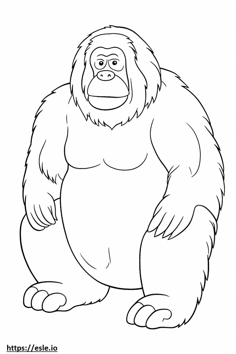 Borneo-Orang-Utan-Cartoon ausmalbild
