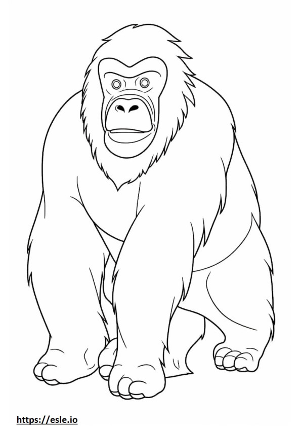Bornean Orangutan cute coloring page