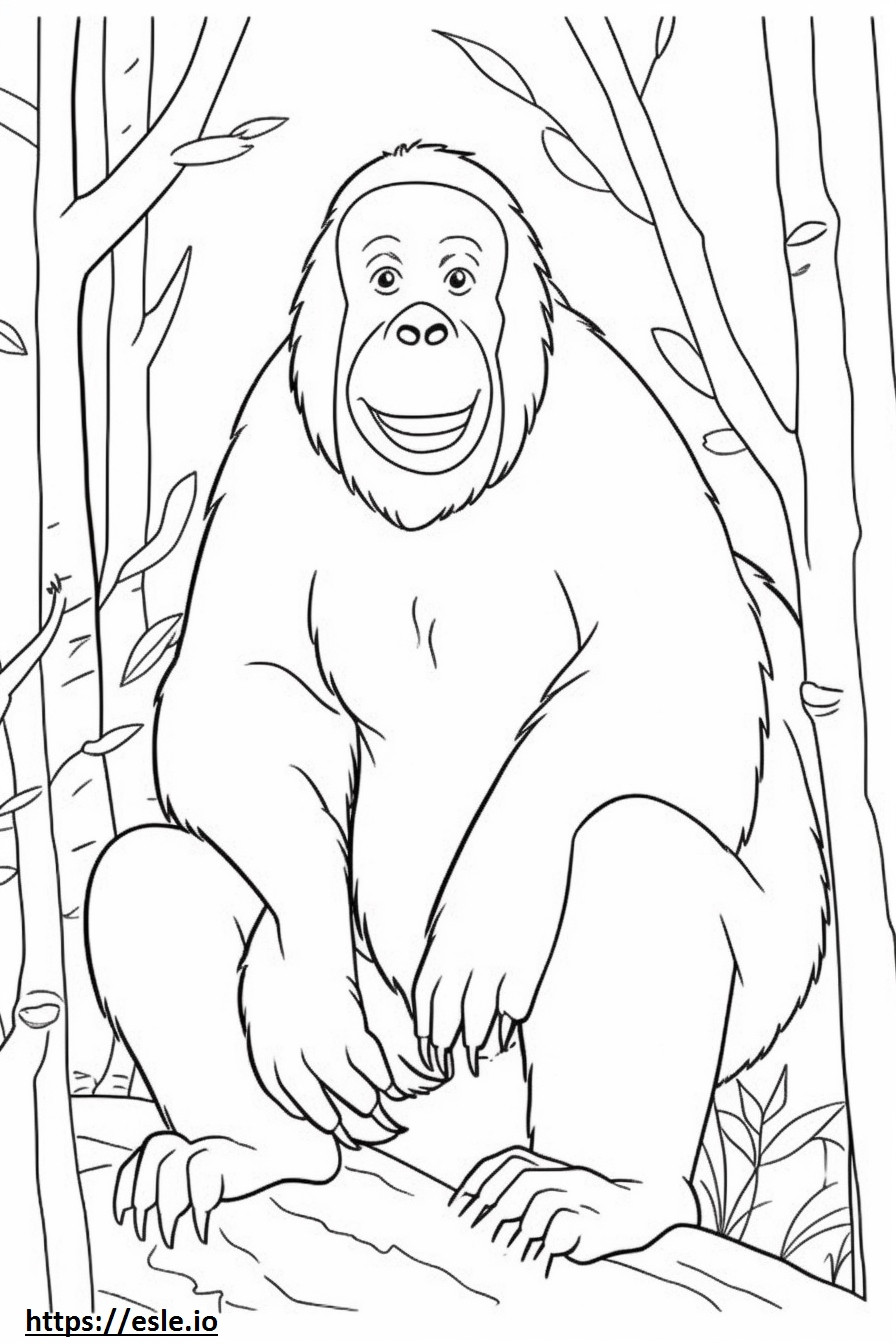 Borneose orang-oetan blij kleurplaat kleurplaat