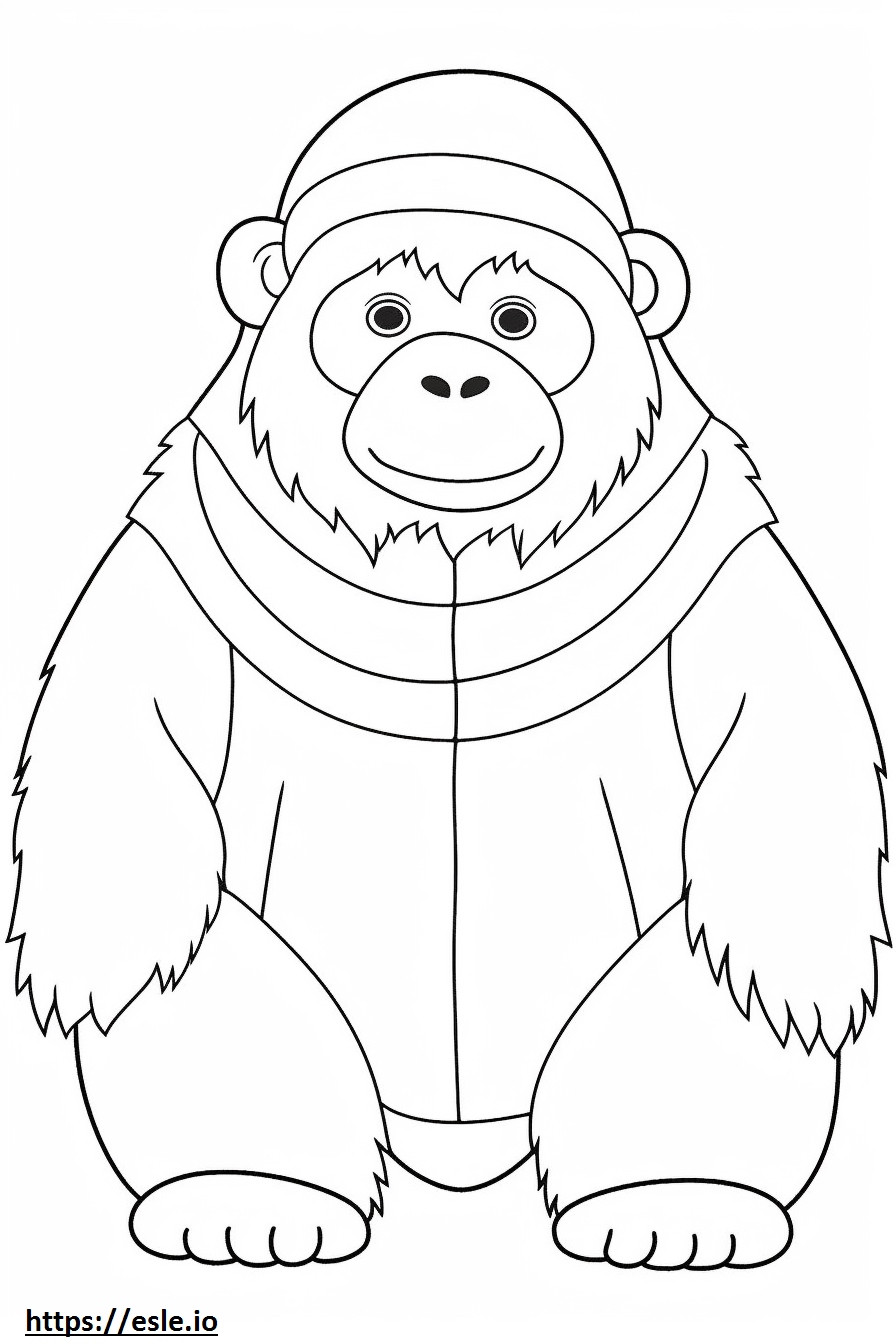 Bornean Orangutan Kawaii coloring page