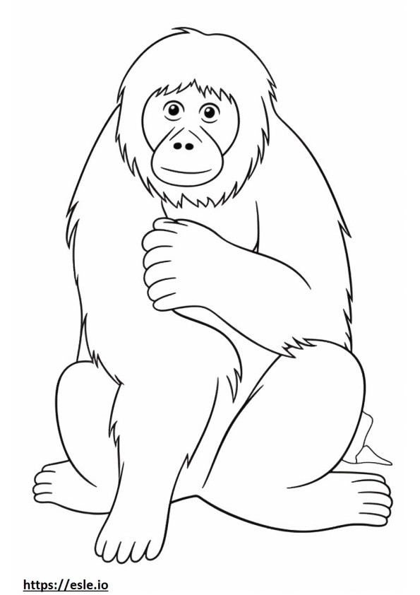 Bornean Orangutan Kawaii coloring page
