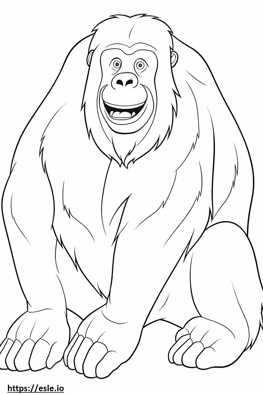 Bornean Orangutan Friendly coloring page