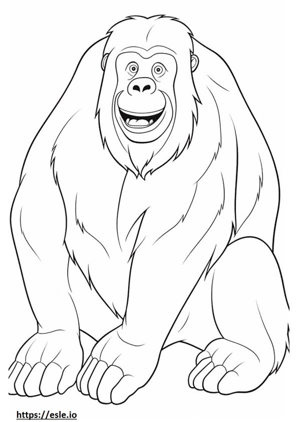Bornean Orangutan Friendly coloring page