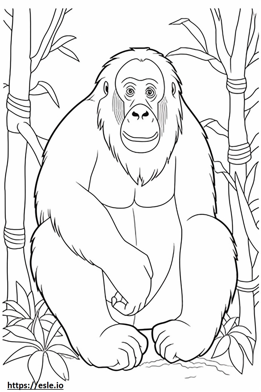 Amigable con los orangutanes de Borneo para colorear e imprimir