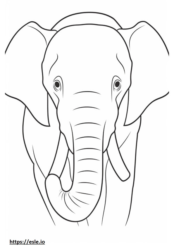 Coloriage Visage d'éléphant de Bornéo à imprimer
