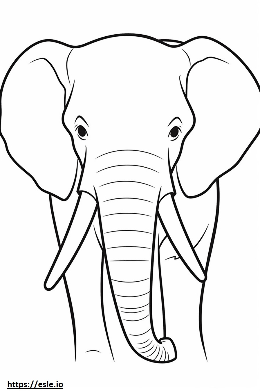 Wajah Gajah Kalimantan gambar mewarnai