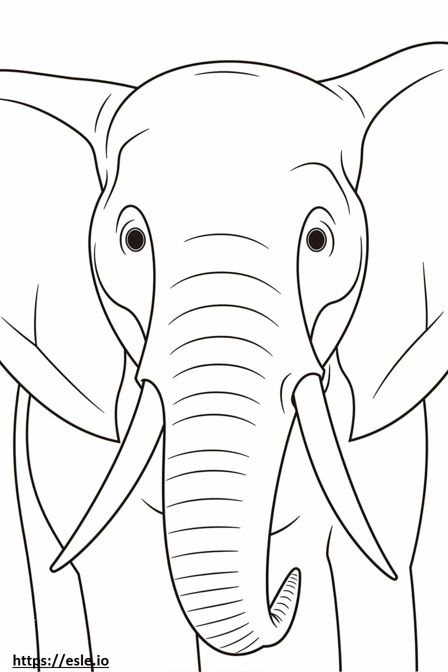 Coloriage Visage d'éléphant de Bornéo à imprimer