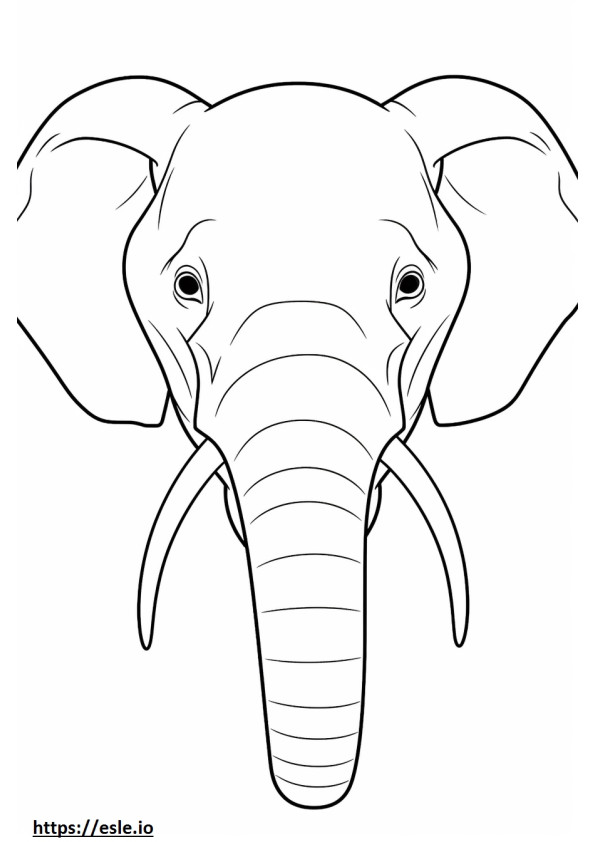 Faccia dell'elefante del Borneo da colorare