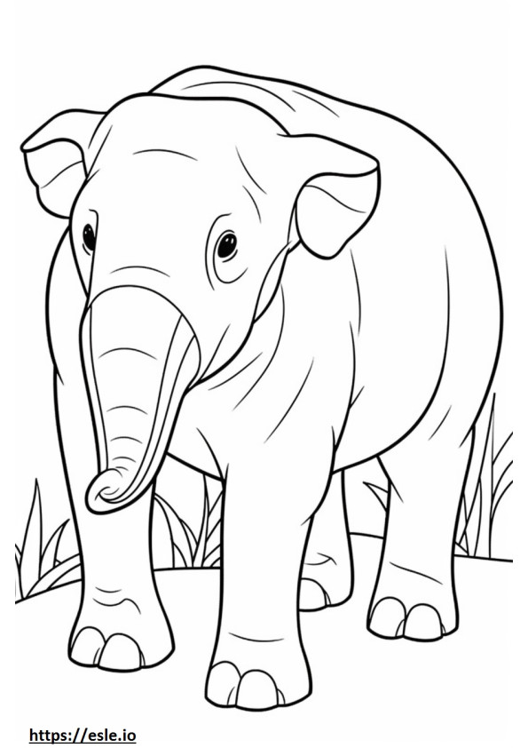 Borneo bebé elefante para colorear e imprimir