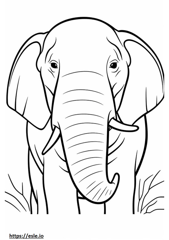 Coloriage Emoji sourire d'éléphant de Bornéo à imprimer