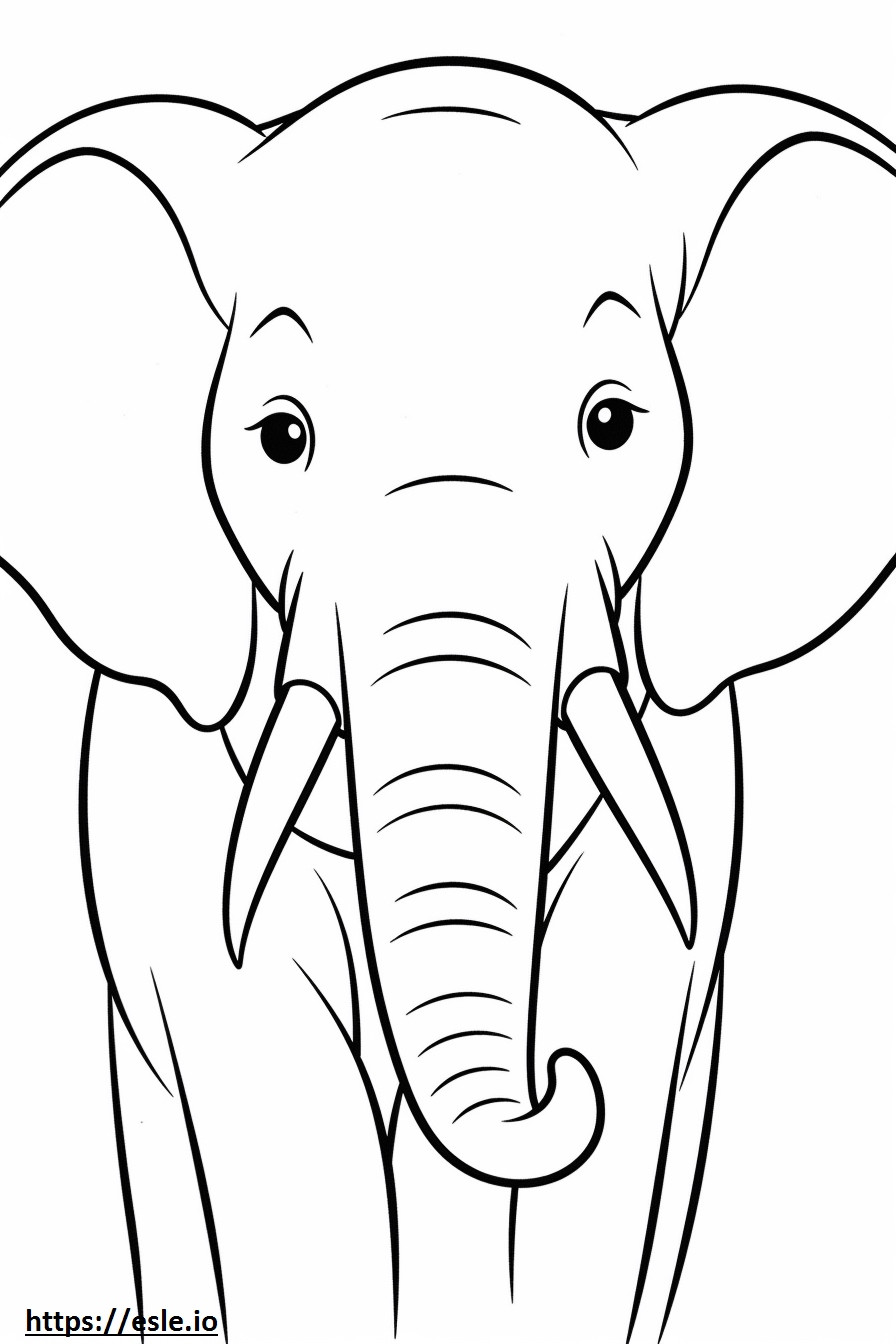 Emoji cu zâmbet elefant din Borneo de colorat