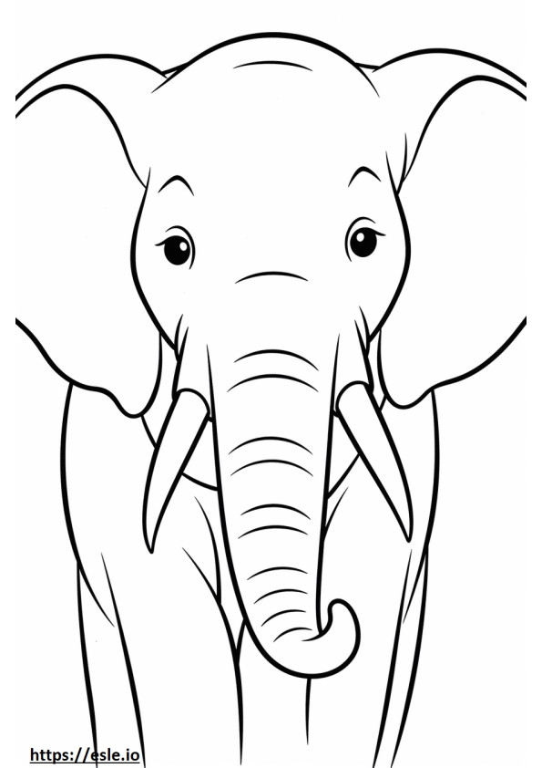 Borneo-Elefant-Lächeln-Emoji ausmalbild