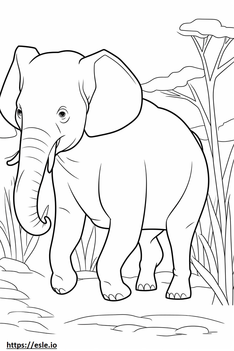 Kreskówka słonia Borneo kolorowanka