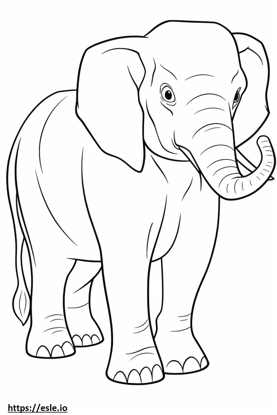 Dibujos animados de elefante de Borneo para colorear e imprimir