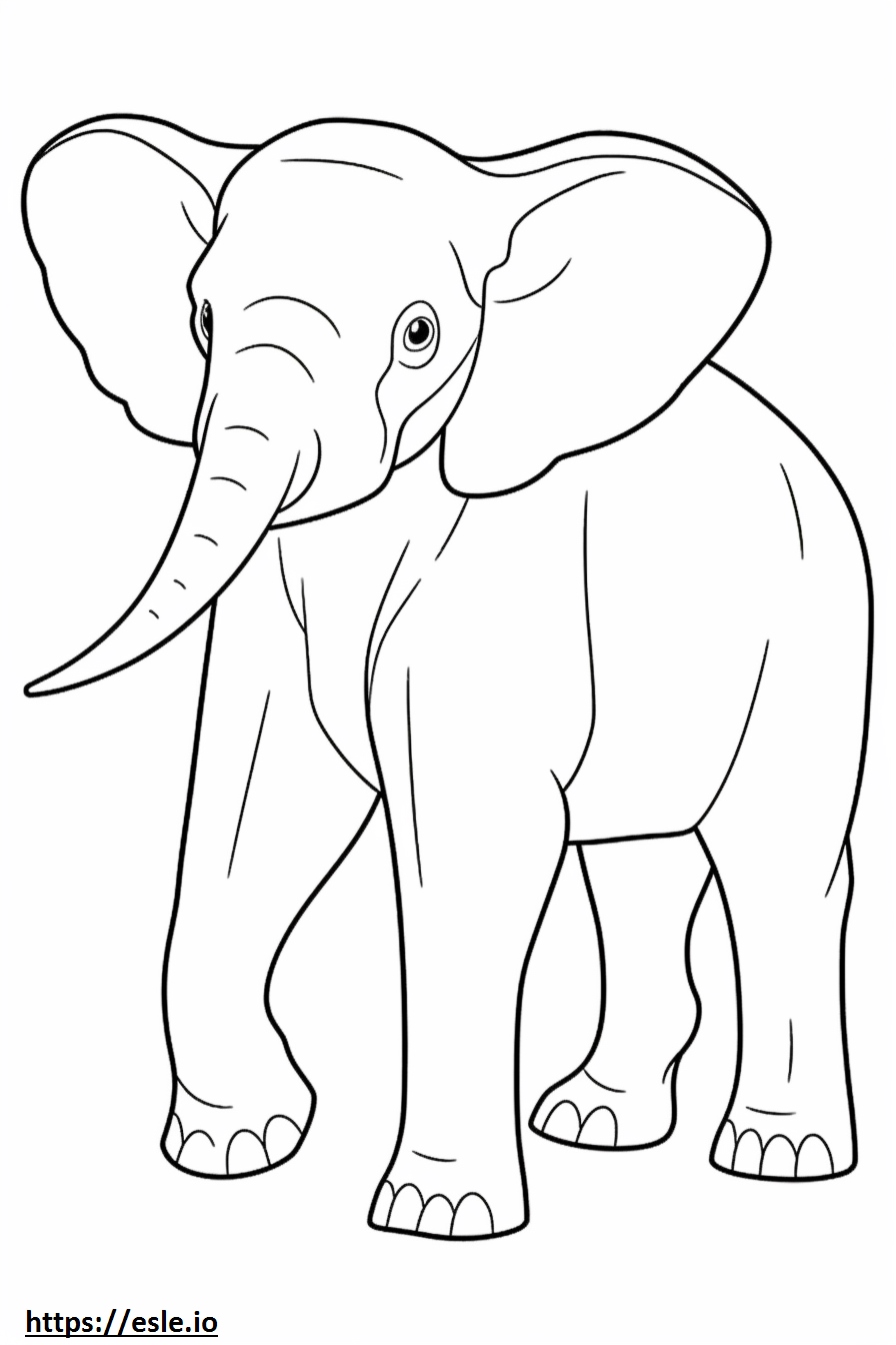 Cute Borneo Elephant Coloring Page