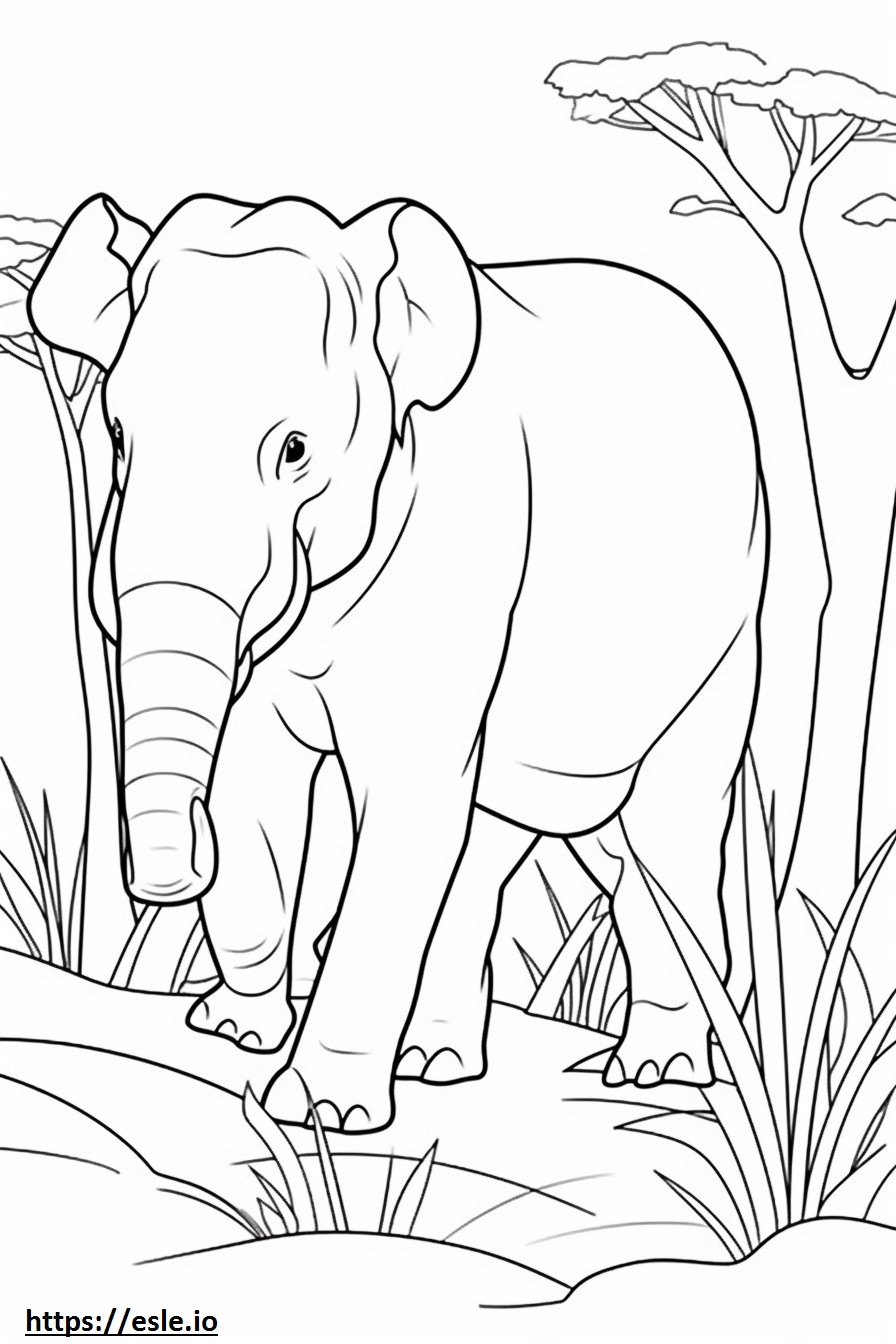 Borneo-olifant speelt kleurplaat kleurplaat
