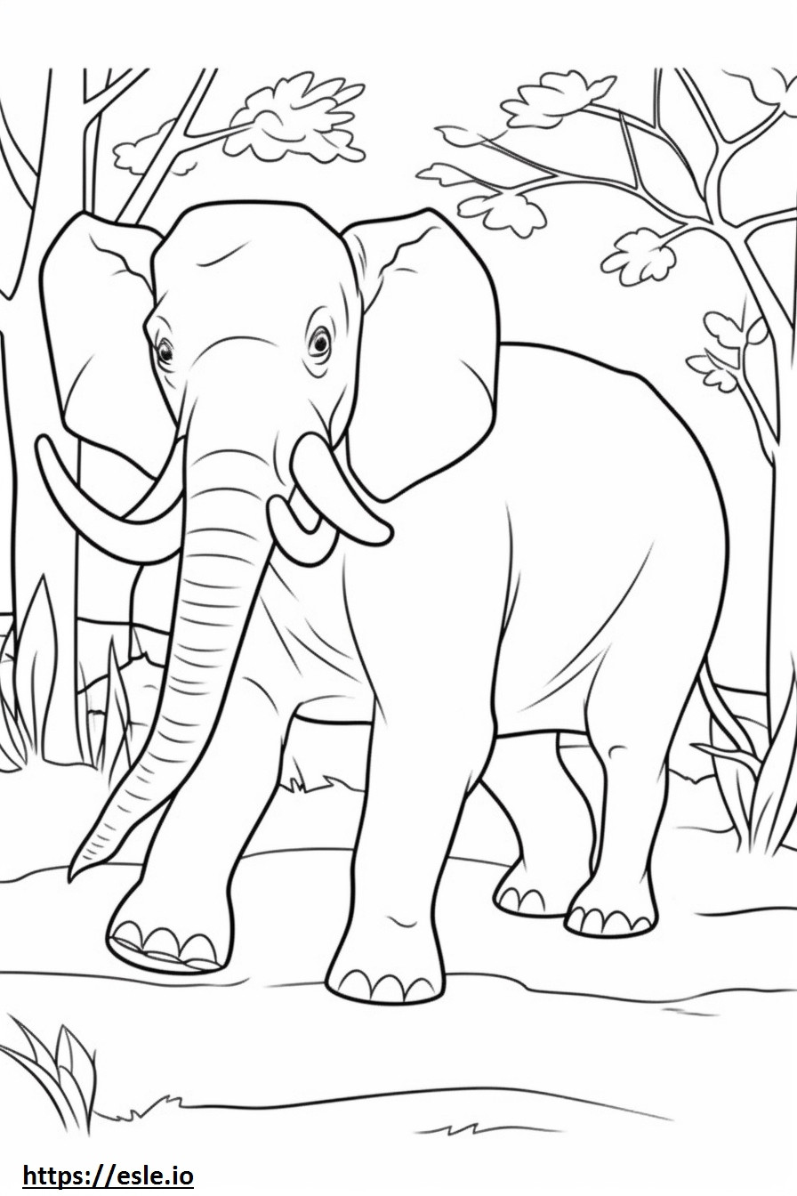 Borneo-olifant speelt kleurplaat kleurplaat
