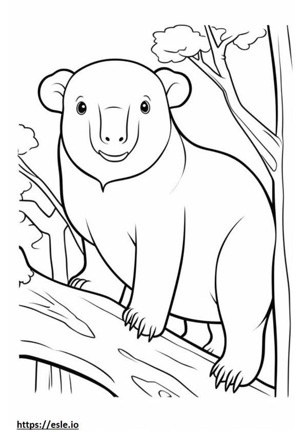 Borneo Elephant Kawaii coloring page