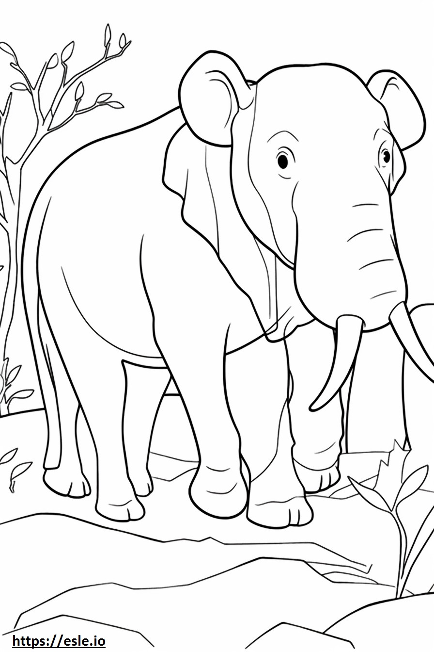 Borneo Elephant Friendly coloring page