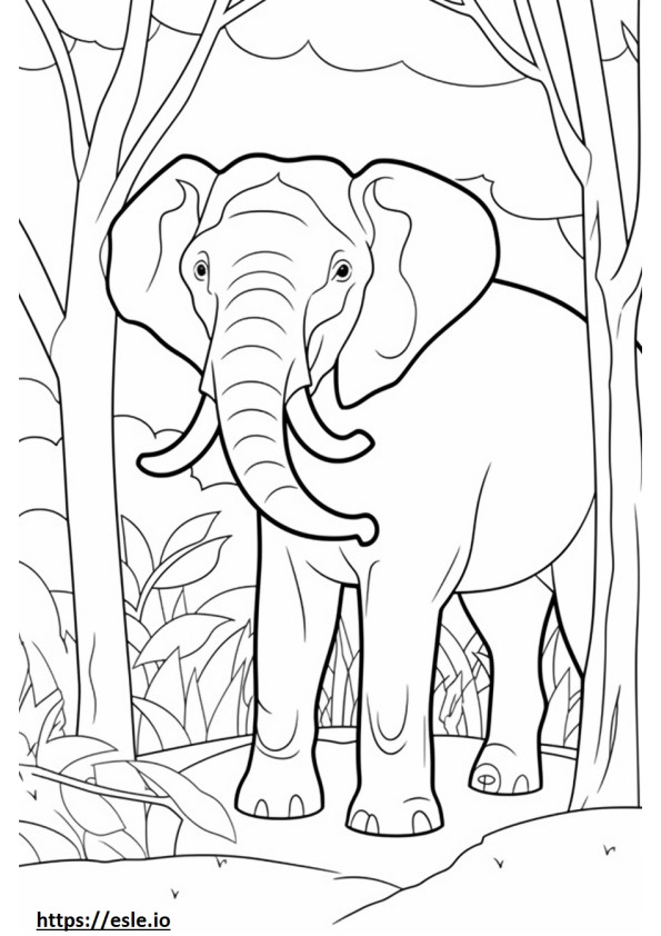 Bornéu Elefante Amigável para colorir