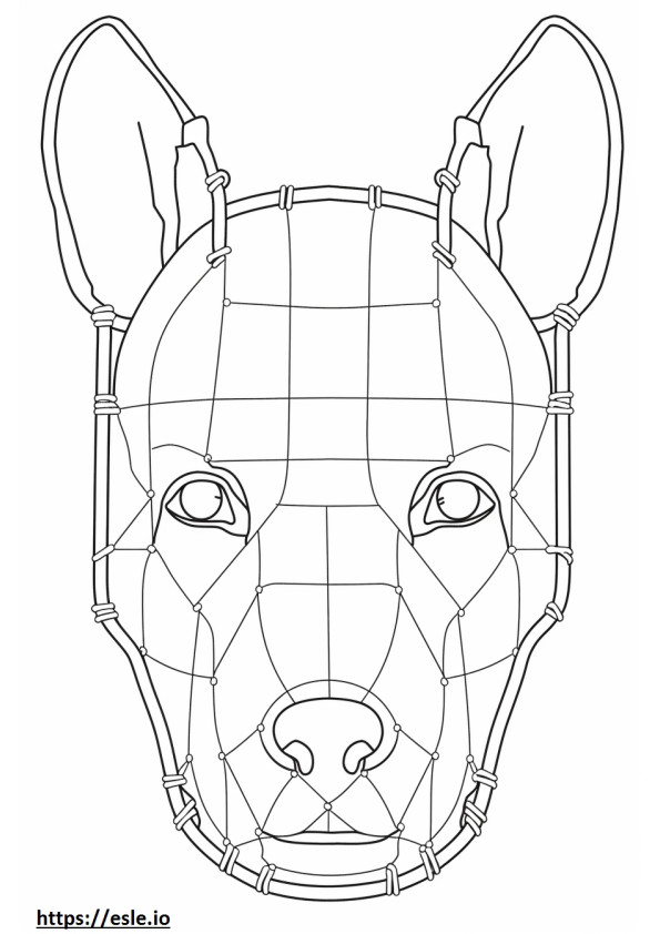 Boston Terrier face coloring page