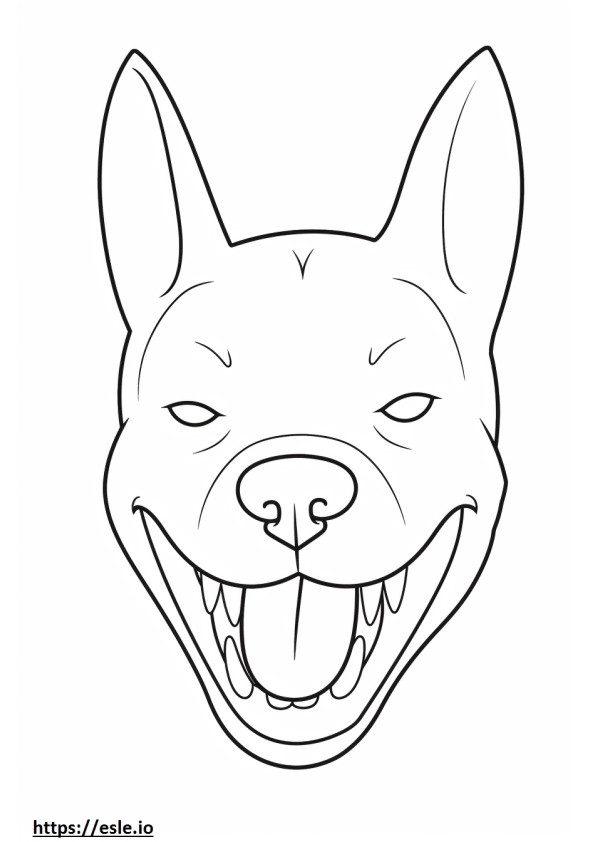 Coloriage Emoji souriant du Boston Terrier à imprimer