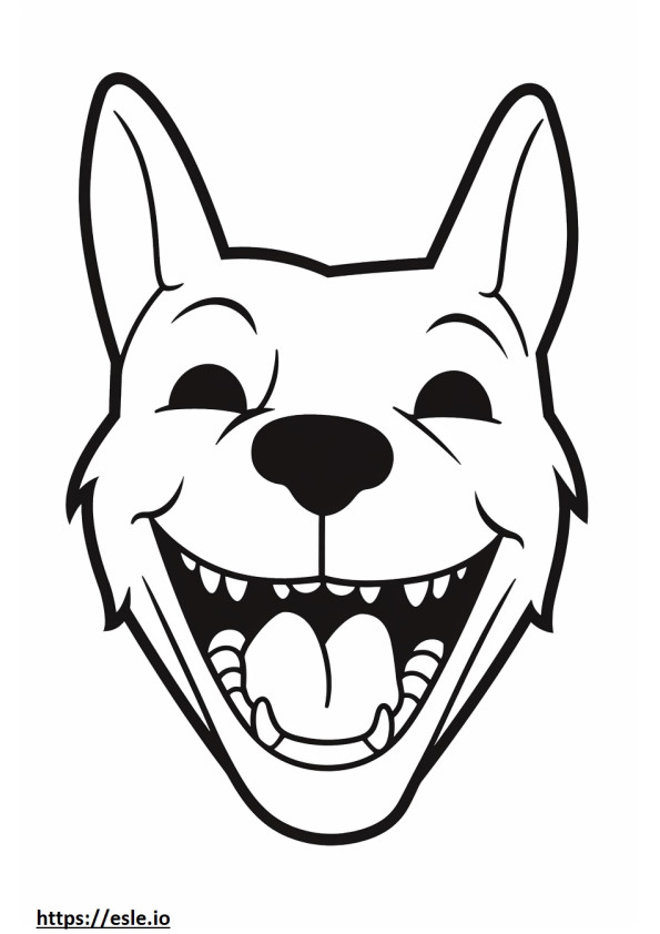 Emoji de sorriso do Boston Terrier para colorir