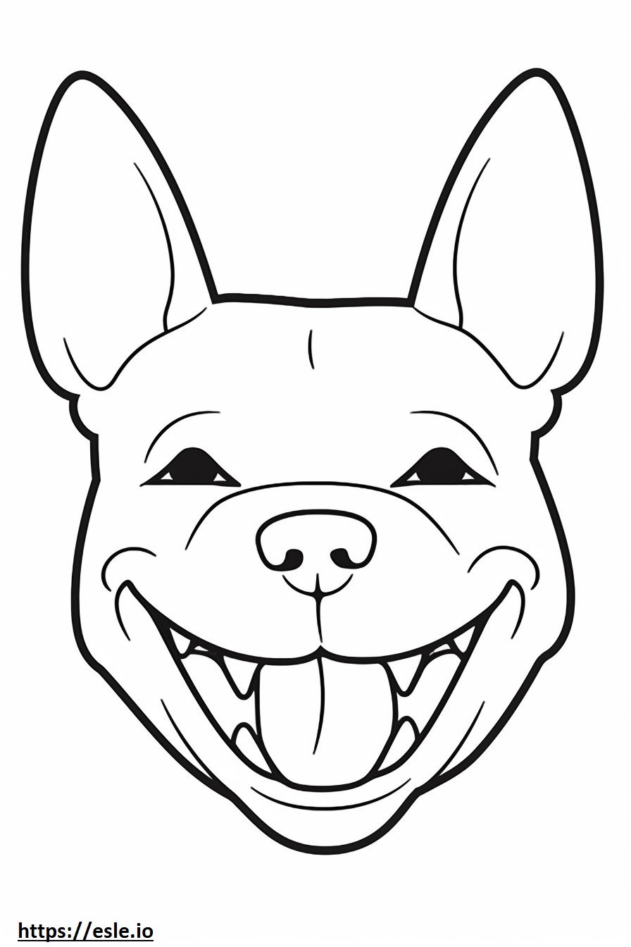 Boston Terrier smile emoji coloring page
