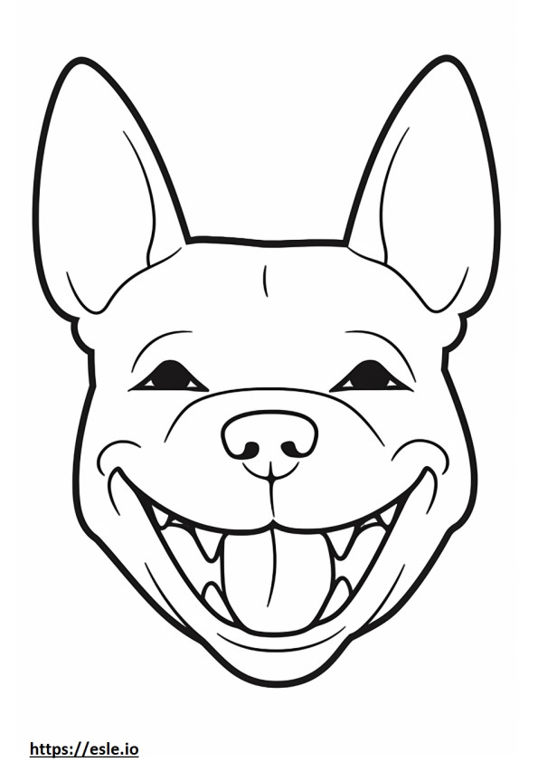 Boston Terrier smile emoji coloring page