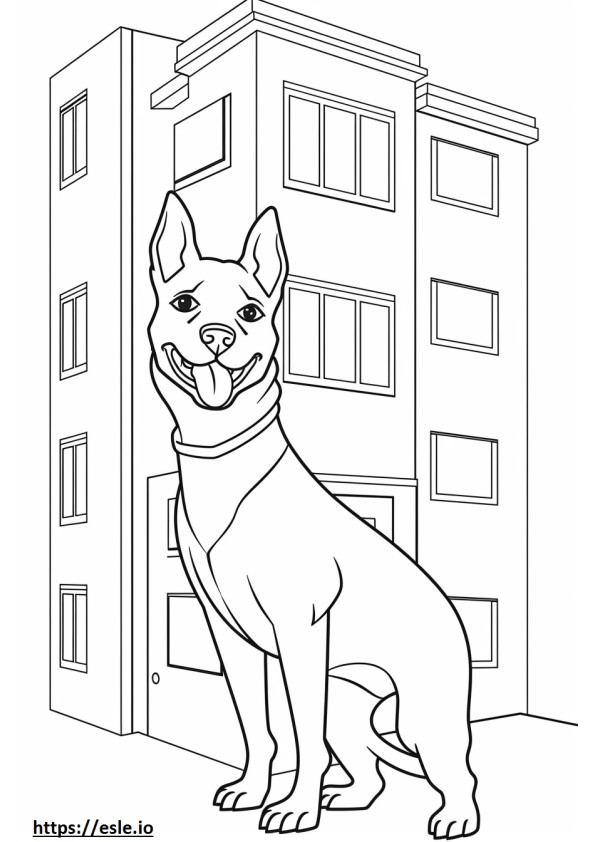 Boston Terrier feliz para colorir