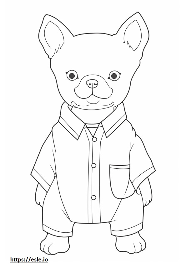 Boston Terrier Kawaii para colorir