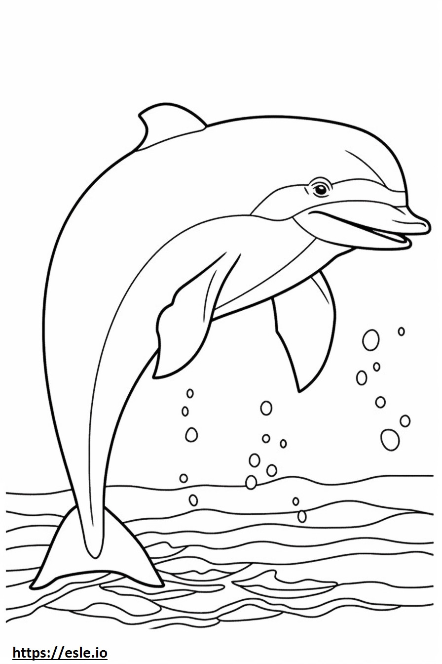 バンドウイルカの赤ちゃん ぬりえ - 塗り絵