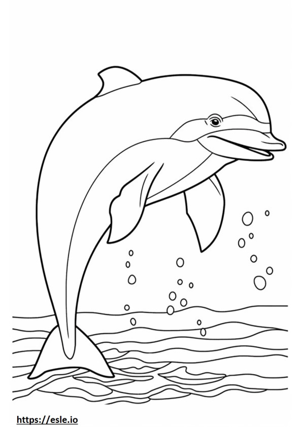 バンドウイルカの赤ちゃん ぬりえ - 塗り絵