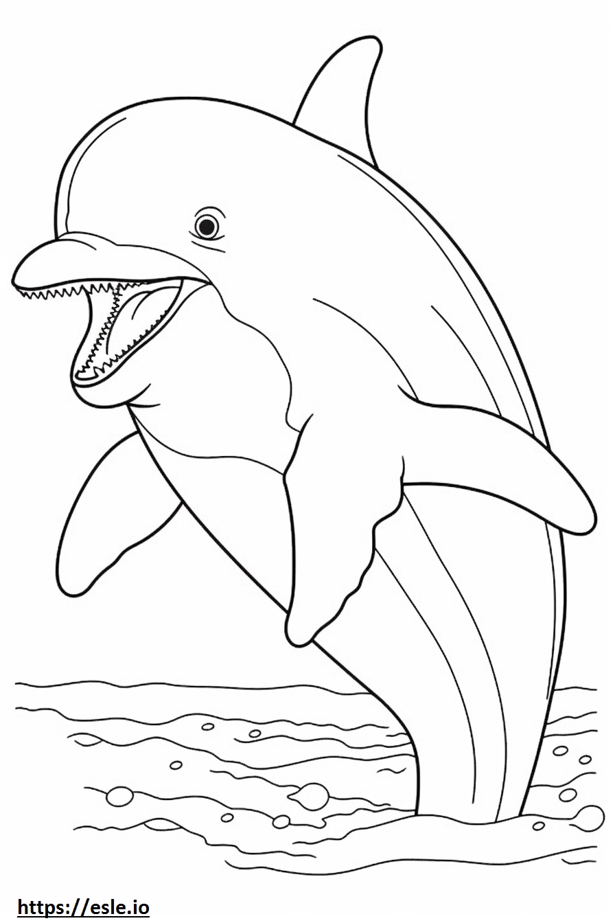 Emoji del sorriso del delfino tursiope da colorare