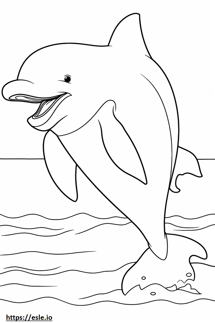 Coloriage Emoji sourire de grand dauphin à imprimer