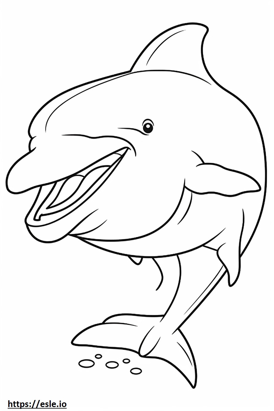 Bottlenose Dolphin smile emoji coloring page