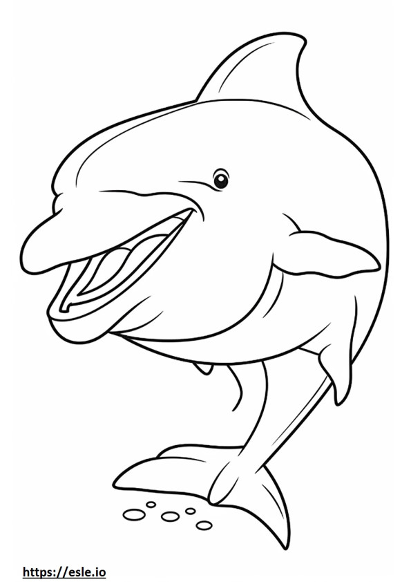 Emoji de sorriso de golfinho-nariz-de-garrafa para colorir