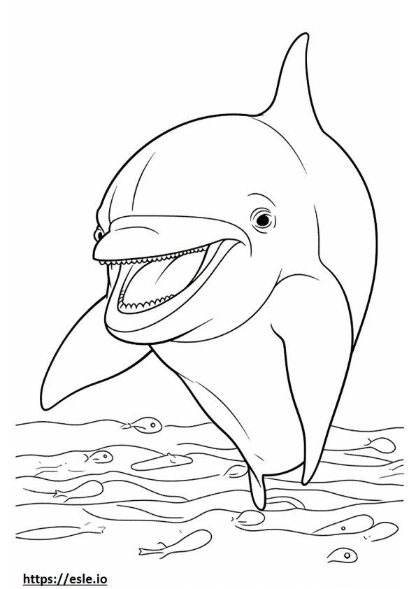 Emoji cu zâmbet de delfin cu mufă de colorat