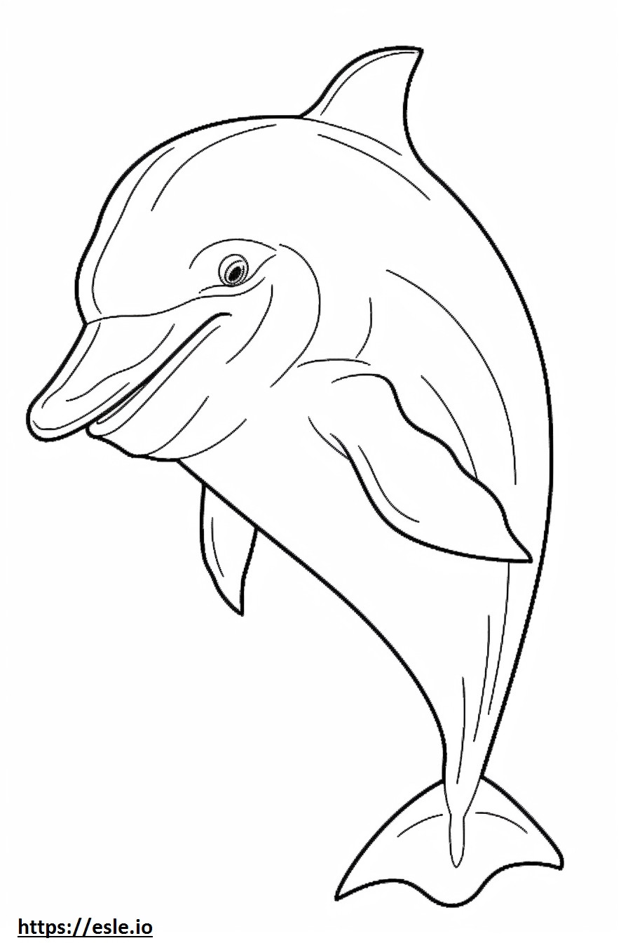 Coloriage Caricature de grand dauphin à imprimer