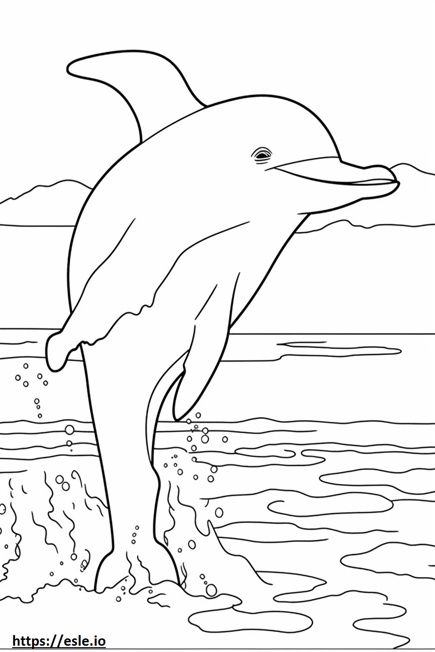 Lumba-lumba Hidung Botol senang gambar mewarnai