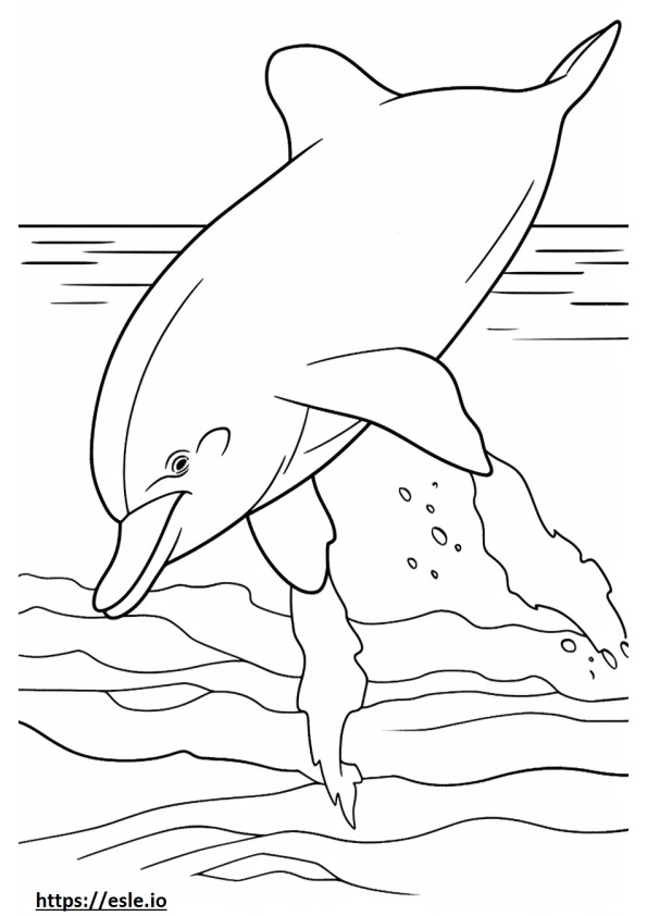 Coloriage Grand dauphin jouant à imprimer