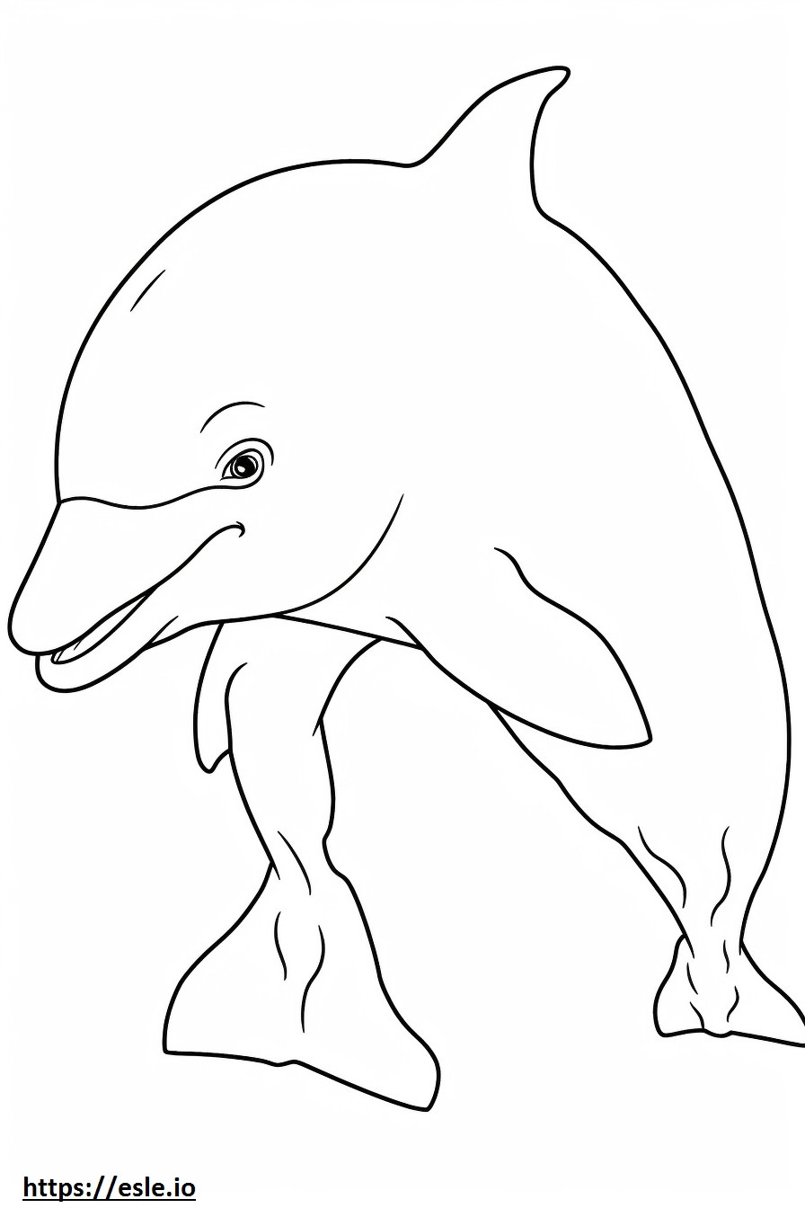 Delfin butlonosy Kawaii kolorowanka