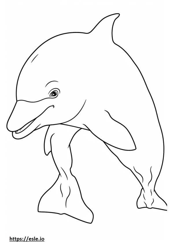 Delfín mular Kawaii para colorear e imprimir