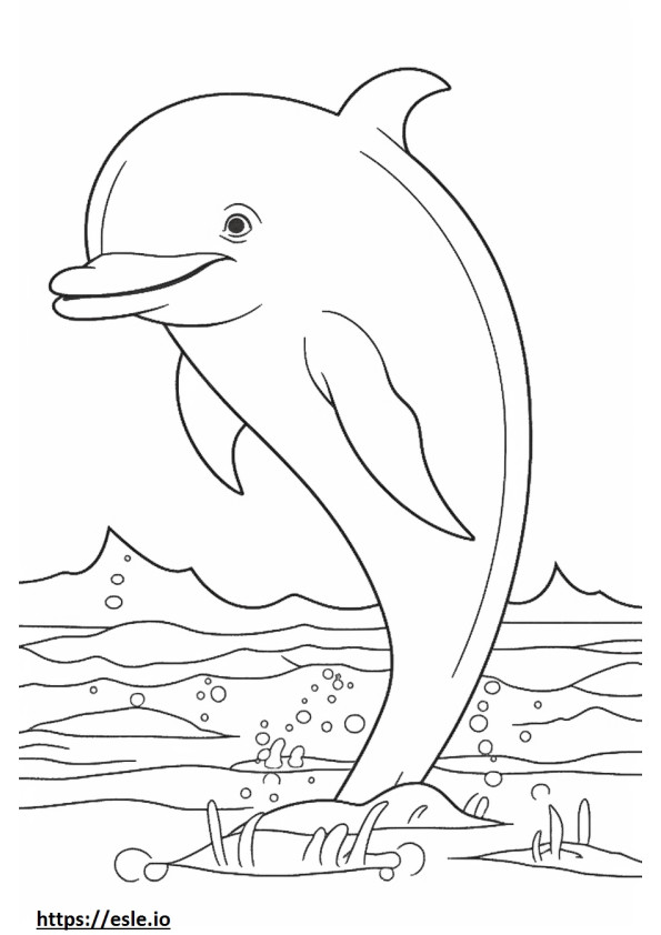 Delfinul cu sticlă Kawaii de colorat