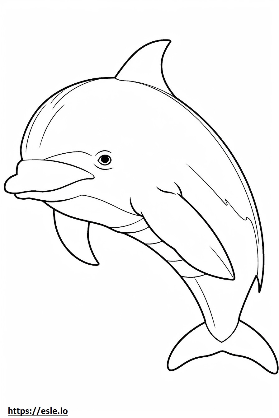 Delfinul cu sticlă Kawaii de colorat
