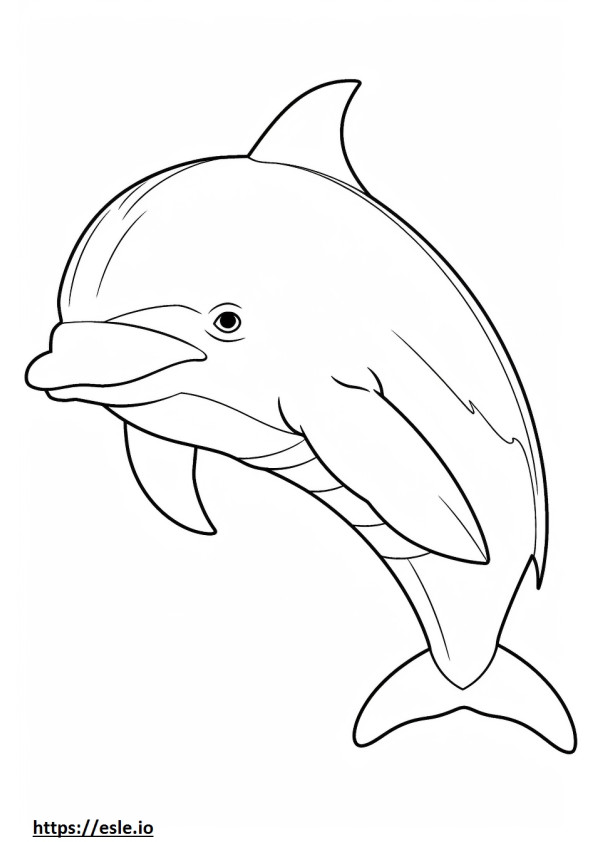 Pullonokka Dolphin Kawaii värityskuva