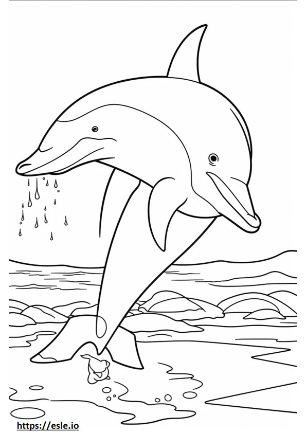 Amichevole con i delfini tursiopi da colorare